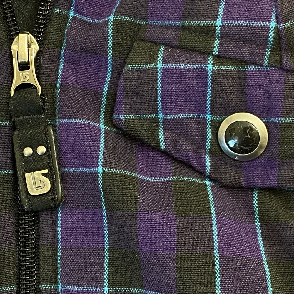 Burton Ho Chi Minh Purple Plaid Dry Ride Hooded Vest Large NWOT - Picture 8 of 16